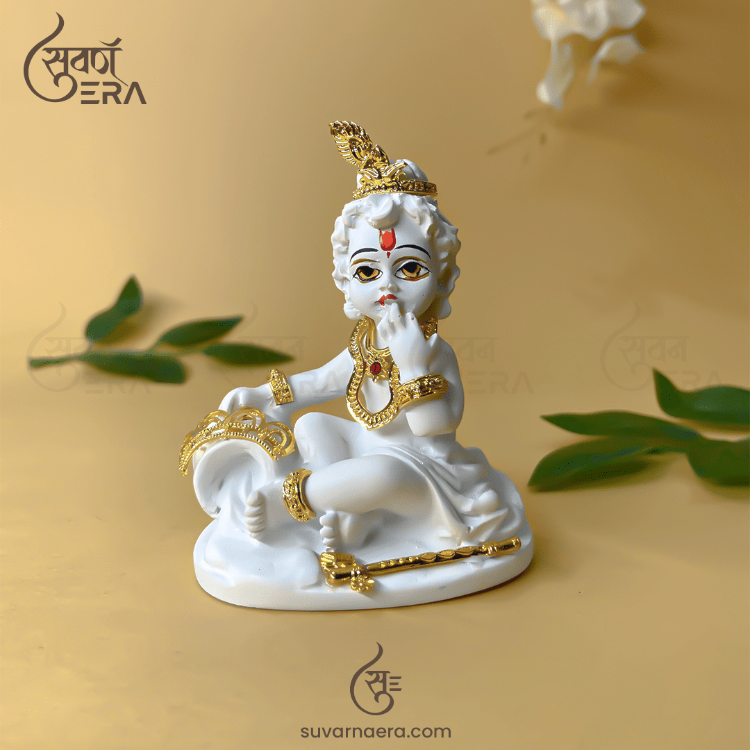 Bal Gopal Murti for Car Dashboard 3.5 inch (White)